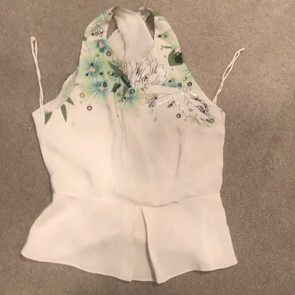 NWT silk peplum top